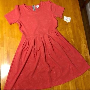 LuLaRoe Amelia Pinky Coral Short Sleeve Dress